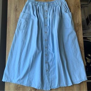 Vintage Eddie Bauer Chambray Button-Down Skirt